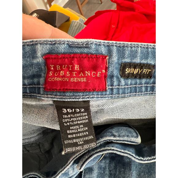 Truth Substance mens size 36x32 skinny jeans - Picture 3 of 3